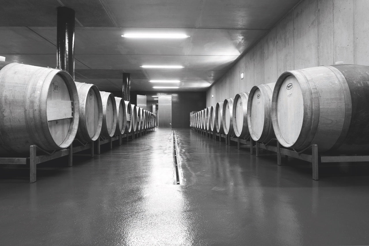 Krutzler Weinfässer im Keller